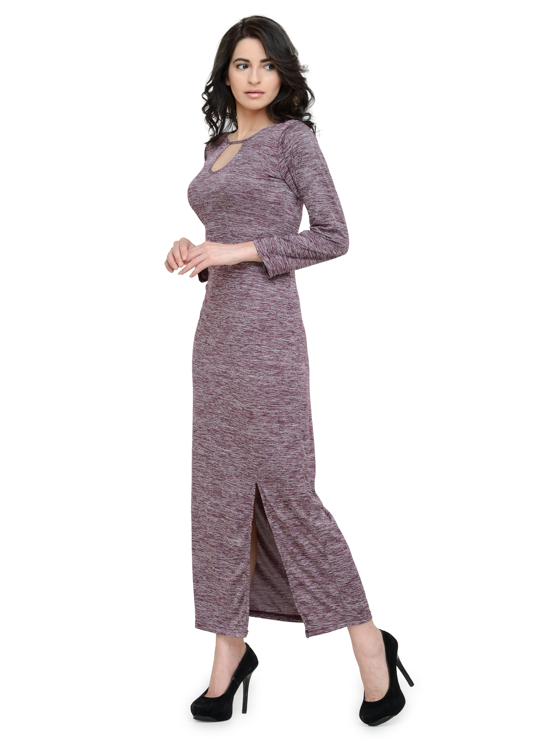 JAW DROPPING MAUVE MAXI WITH FRONT SLIT